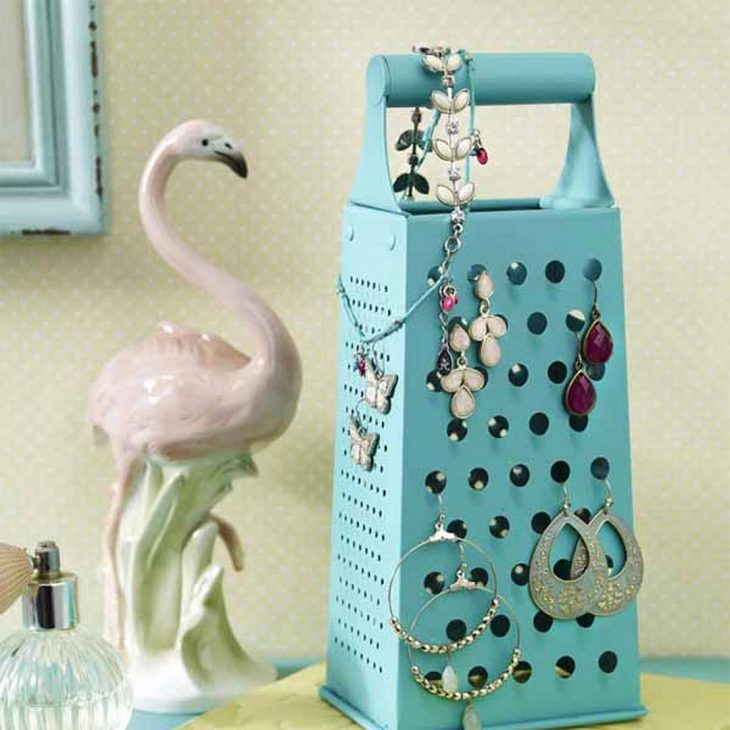 Homemade Earring Holder from an Upcycled Cheese Grater