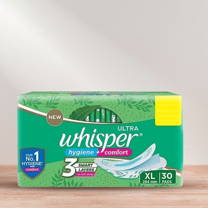 Whisper Ultra Clean Sanitary Pads with Wings XL