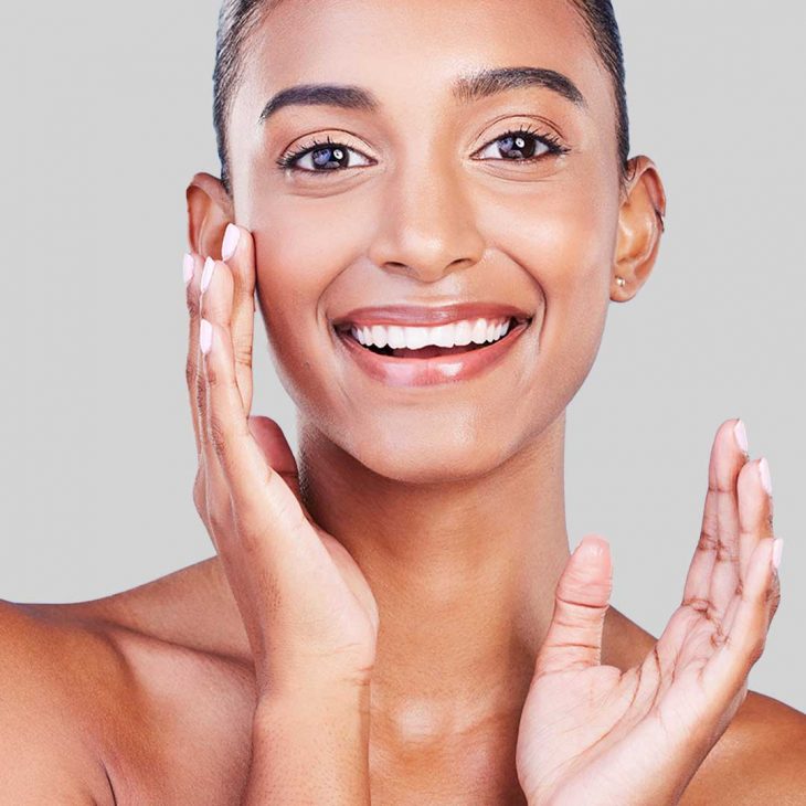 Woman with healthy & happy skin