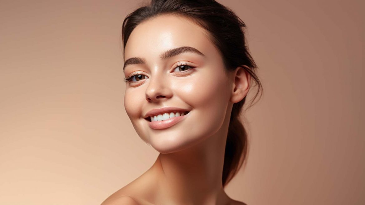 Woman with healthy, radiant sensitive skin