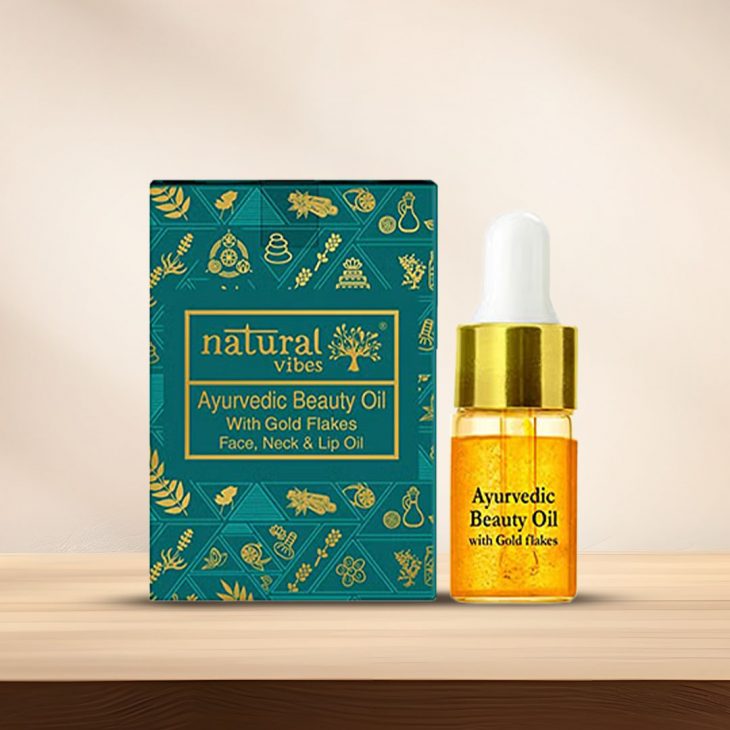 Natural Vibes Ayurvedic Beauty Oil With 24K Gold Face Oil