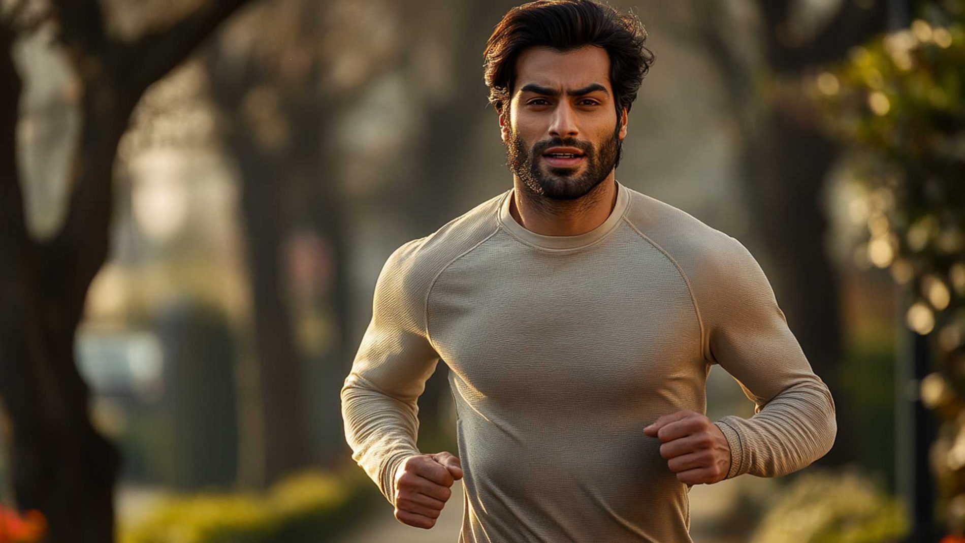 Man jogging in a park