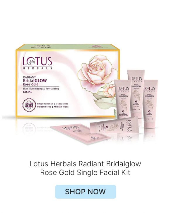 Lotus Herbals Radiant Bridalglow Rose Gold Skin Illuminating & Revitalising Facial Kit 