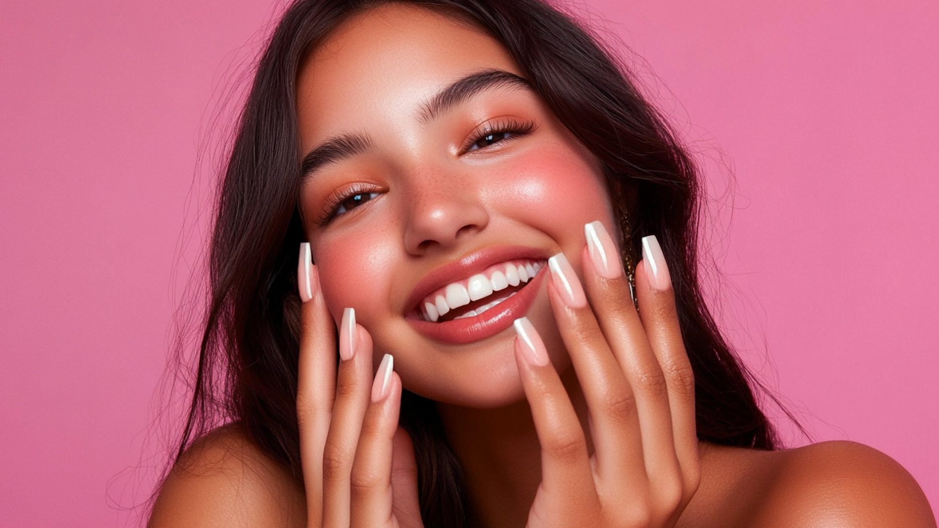 Woman with healthy and pretty nails