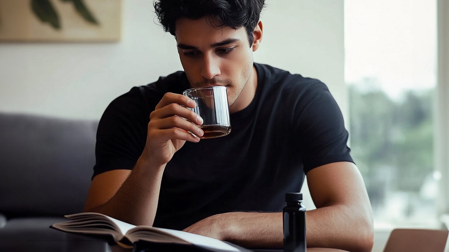 Man consuming Shilajit